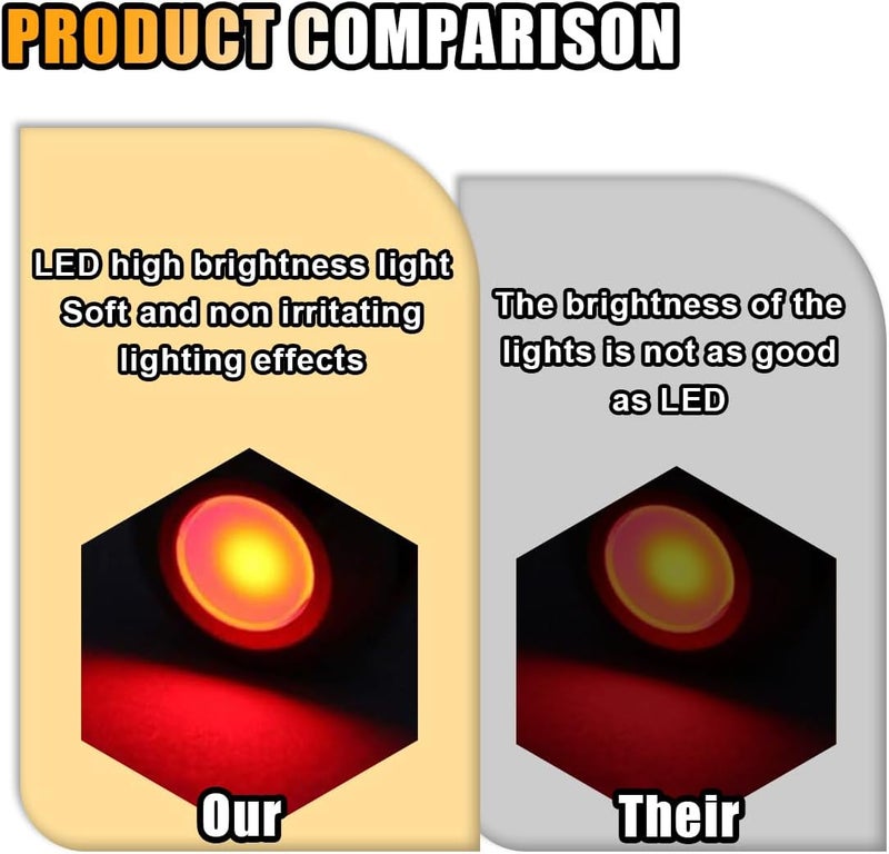 GLSOWEE 5PCS 6MM 1/4" LED Indicator Light, AC/DC 12-24V Waterproof IP66 Metal Signal Lamp, Metal Indicator with 145mm Wire, Automotive LED Indicator Light for Cars Trucks Boats (Red) - Image 4